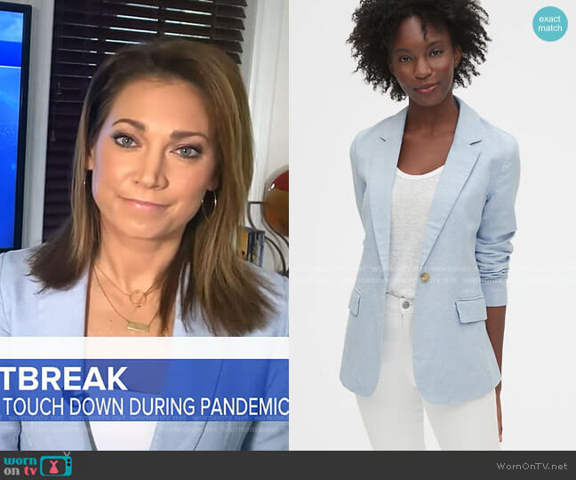 Gap Linen Blazer worn by Ginger Zee on Good Morning America