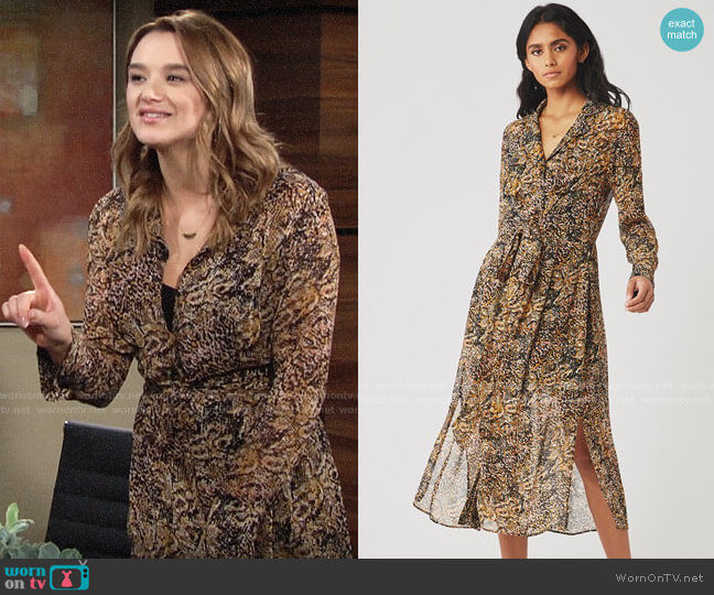 Ghost London Eloise Dress worn by Summer Newman (Hunter King) on The Young and the Restless