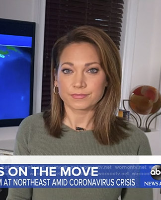 Ginger’s green ribbed sweater on Good Morning America