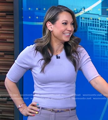 Ginger’s lilac ribbed top on Good Morning America