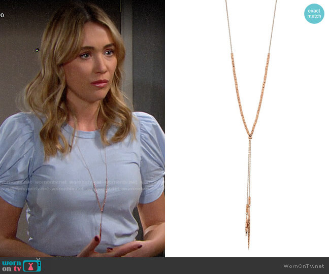 Gorjana Laguna Necklace in Rose Gold worn by Flo Fulton (Katrina Bowden) on The Bold and the Beautiful