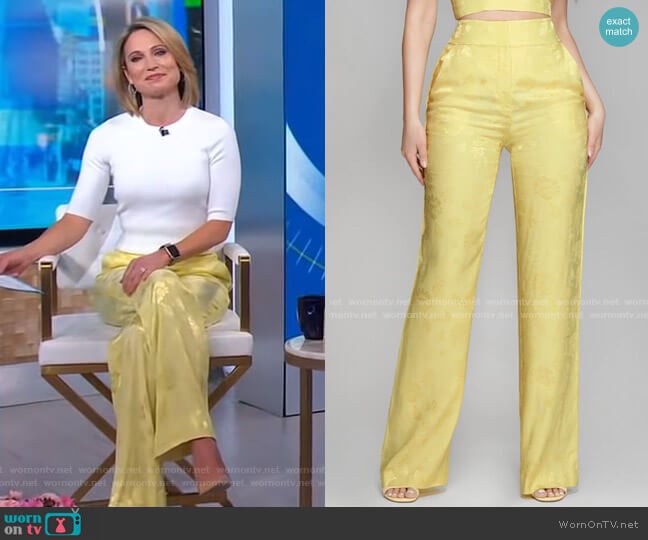 Guess Femme Floral Pant worn by Amy Robach on Good Morning America