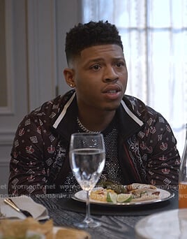 Hakeem’s black bandana print jacket on Empire