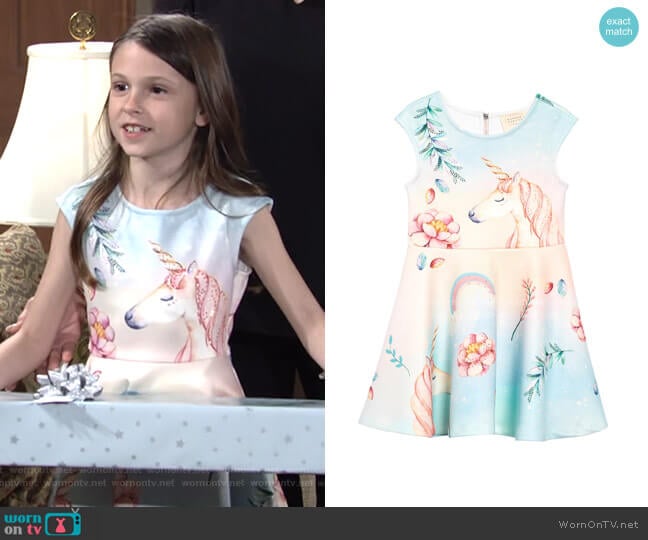 Hannah Banana Unicorn Scuba Fit & Flare Dress