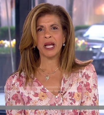 Hoda’s pink floral blouse on Today