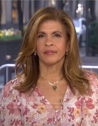Hoda’s pink floral blouse on Today