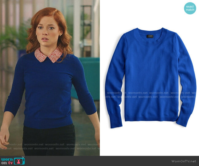J. Crew Three-Quarter Sleeve Everyday Cashmere Crewneck Sweater worn by Zoey Clarke (Jane Levy) on Zoeys Extraordinary Playlist