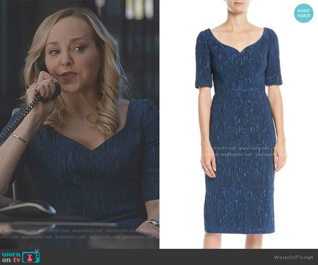 Jason Wu Cloqué Jacquard Cocktail Dress worn by Marissa Morgan (Geneva Carr) on Bull