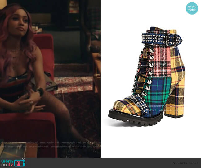 Jeffrey Campbell Lilith Block Heel Boots worn by Toni Topaz (Vanessa Morgan) on Riverdale