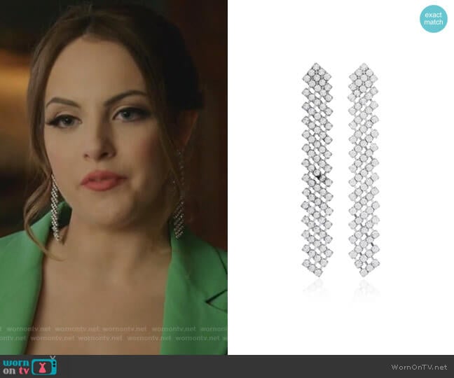 Jennifer Behr Pixie Crystal Drop Earrings worn by Fallon Carrington (Elizabeth Gillies) on Dynasty