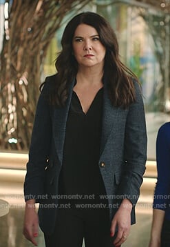 Joan’s blue ruched sleeve blazer on Zoeys Extraordinary Playlist