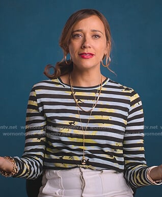Joya’s tie dye striped top on BlackAF