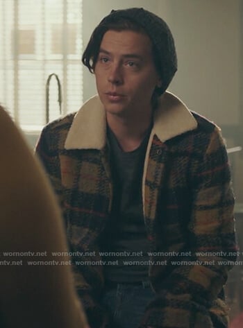Jughead’s yellow plaid shearling jacket on Riverdale
