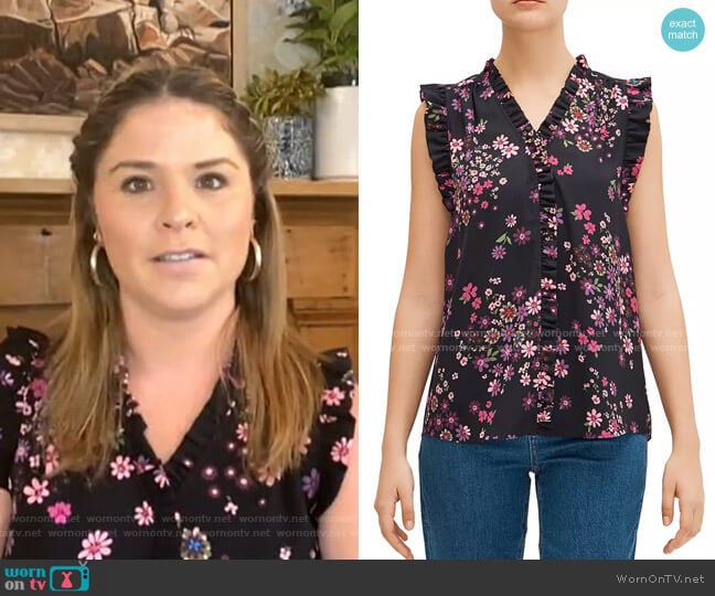 Kate Spade Bora Flora Sleeveless Top worn by Jenna Bush Hager on Today