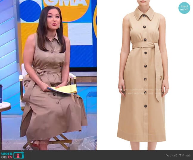 Kate Spade Sleeveless Trench Shirtdress worn by Eva Pilgrim on Good Morning America