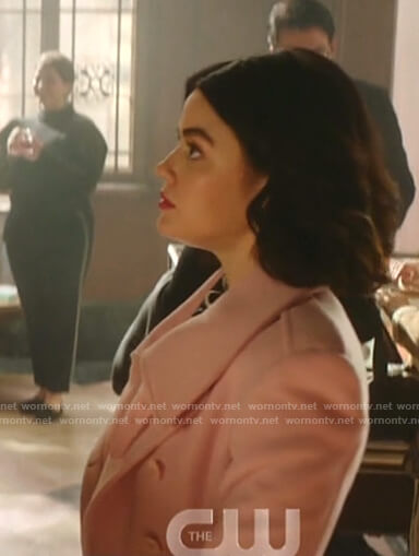 Katy’s pink and black coat on Katy Keene