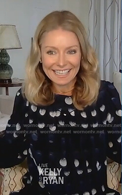 Kelly’s polka dot mini dress on Live with Kelly and Ryan