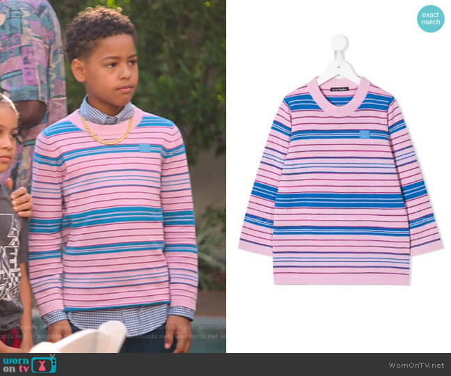 Acne Studios Kids Striped Pullover worn by Pops Barris (Justin Claiborne) on BlackAF