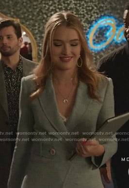Kirby’s blue belted blazer on Dynasty