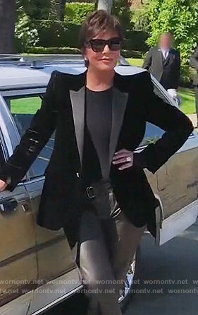 Kris’s black velvet blazer on Keeping Up with the Kardashians