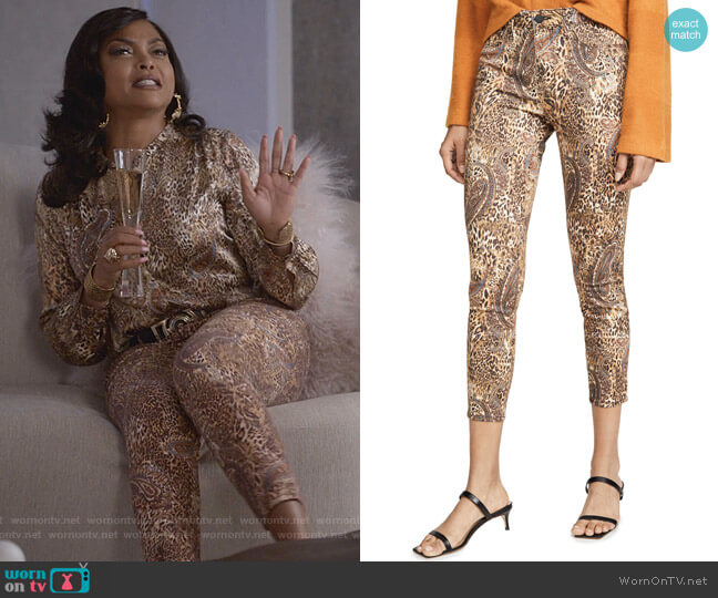 L'Agence Margot Valencia High-Rise Print Ankle Skinny Jeans worn by Cookie Lyon (Taraji P. Henson) on Empire