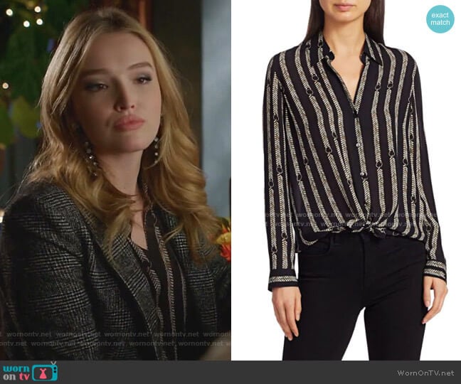 L'Agence Nina Blouse worn by Kirby Anders (Maddison Brown) on Dynasty