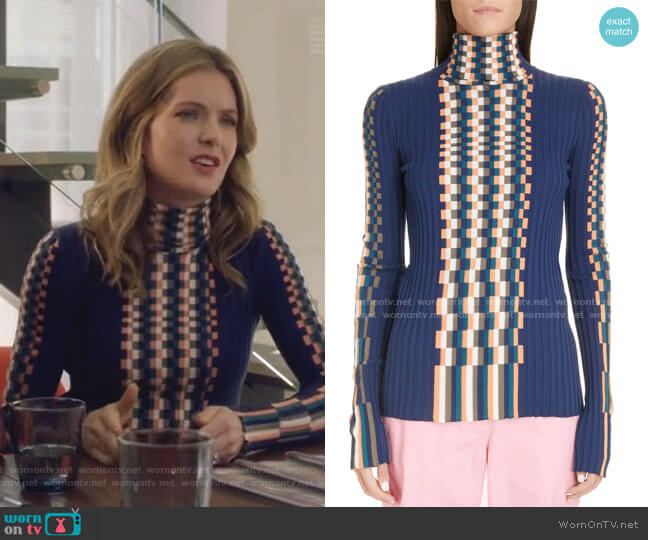 Loewe Graphic Rib Cotton Sweater worn by Sutton (Meghann Fahy) on The Bold Type