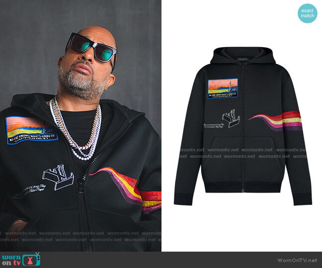 Louis Vuitton Logo Embroidered Track Top worn by Kenya Barris (Kenya Barris) on BlackAF