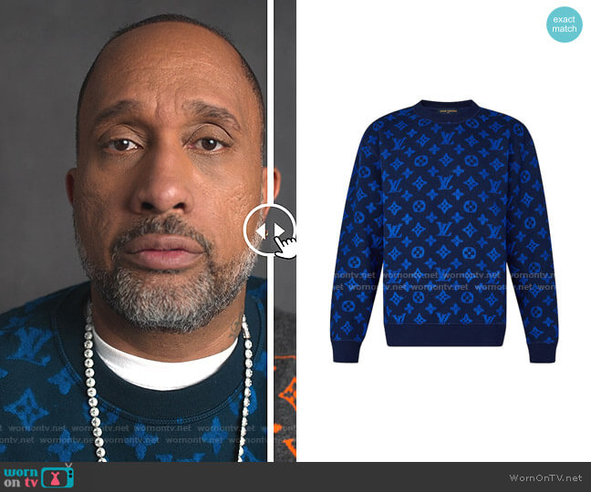 Louis Vuitton Monogram Jacquard Sweater worn by Kenya Barris (Kenya Barris) on BlackAF