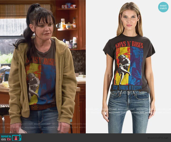 Madeworn Rock Guns N Roses Illusion Tee worn by Jackie (Pauley Perrette) on Broke