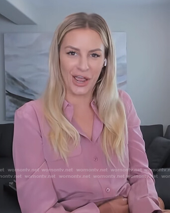Morgan’s pink button down shirt on E! News Nightly Pop