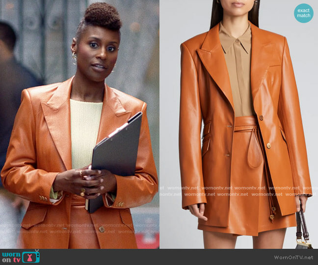 WornOnTV: Issa’s orange leather blazer and skirt on Insecure | Issa Rae ...