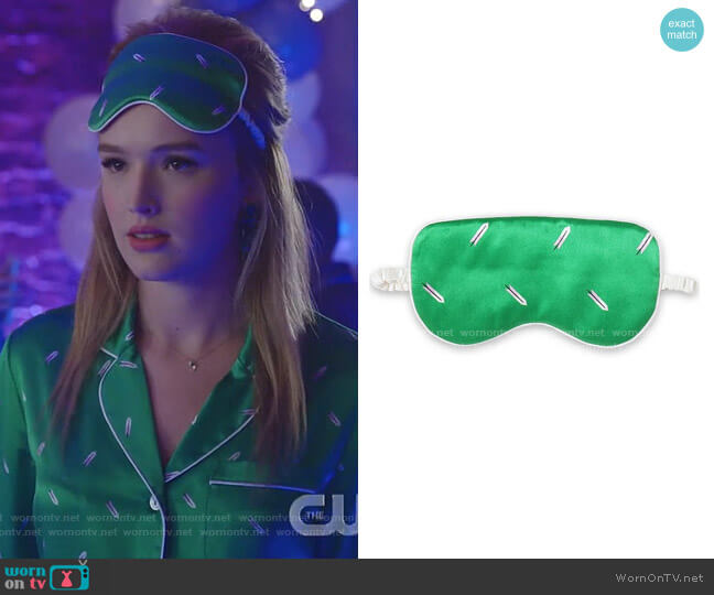 Olivia von Halle Printed Silk-Satin Eye Mask worn by Kirby Anders (Maddison Brown) on Dynasty