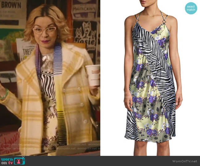 Opening Ceremony Sleeveless Floral Zebra Silk Dress worn by Pepper Smith (Julia Chan) on Katy Keene