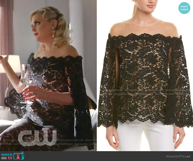 Oscar de la Renta Silk-Lined Top worn by Alexis Carrington (Elaine Hendrix) on Dynasty