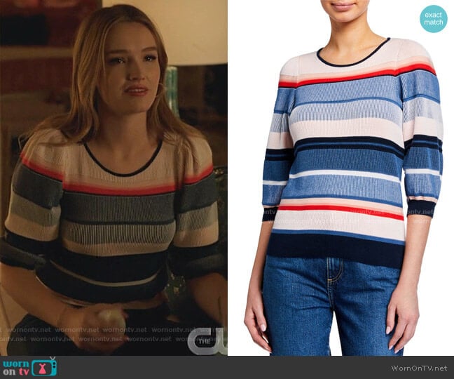 Parker Tucson Knit 3/4-Sleeve Top worn by Kirby Anders (Maddison Brown) on Dynasty