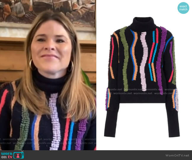 Peter Pilotto Loop Embroidered Turtleneck Jumper worn by Jenna Bush Hager on Today