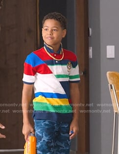 Pops’s multicolor colorblock polo shirt on BlackAF
