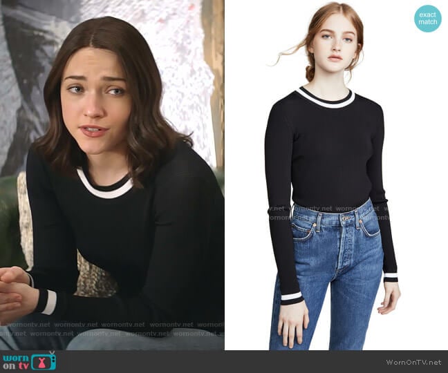 Rag & Bone Priya Rib Knit Crew Sweater worn by Cara Bloom (Violett Beane) on God Friended Me