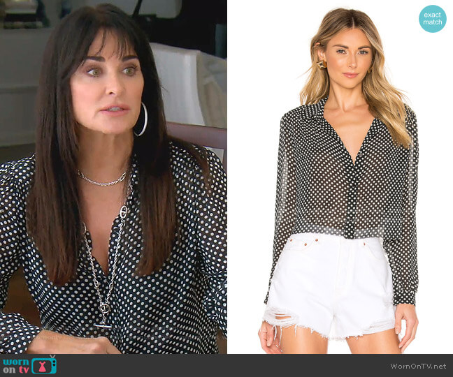Re/Done 60s Cropped Blouse worn by Kyle Richards on The Real Housewives of Beverly Hills