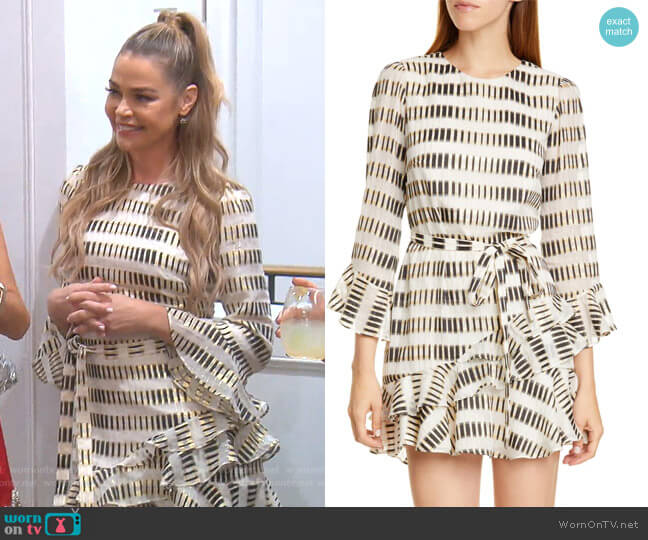 Saloni Marissa Ruffle Silk Blend Minidress worn by Denise Richards on The Real Housewives of Beverly Hills
