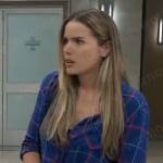 Sasha’s blue checked shirt on General Hospital