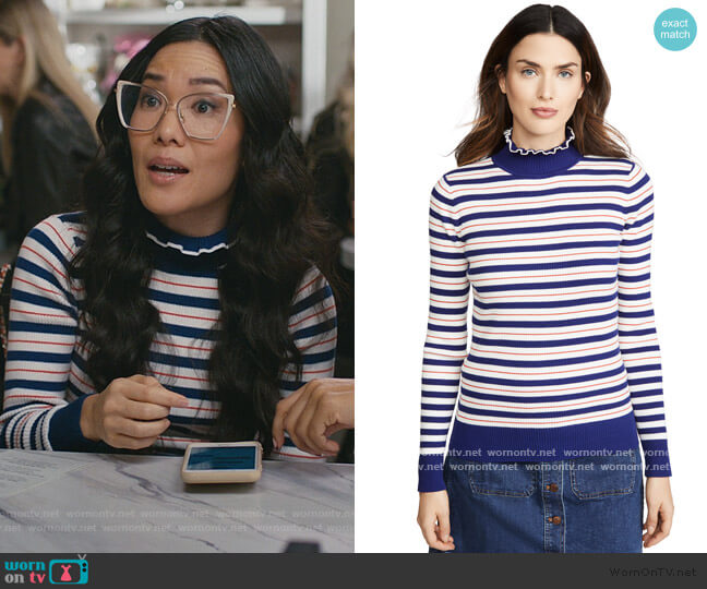 Scotch & Soda Turtleneck Ribbed Sweater worn by Doris (Ali Wong) on American Housewife
