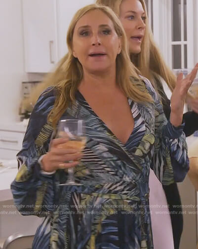 Sonja’s tropical print maxi dress on The Real Housewives of New York City
