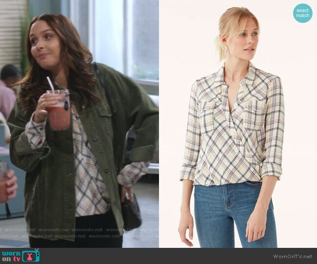 Splendid Driftwood Plaid Surplice worn by Jo Wilson (Camilla Luddington) on Greys Anatomy