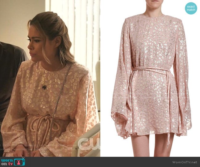 Stella McCartney Leopard-Print Babydoll Dress worn by Cristal Jennings (Daniella Alonso) on Dynasty