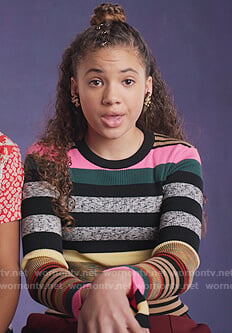 Izzy’s striped sweater on BlackAF