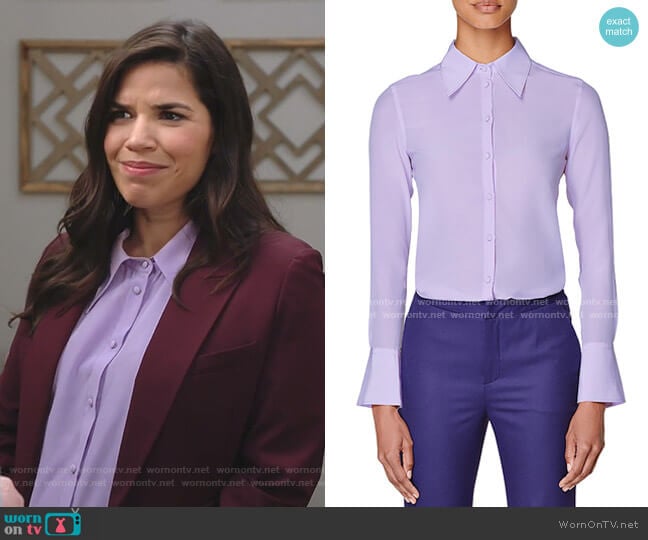 Suistudio Alec Blouse worn by Amy (America Ferrera) on Superstore