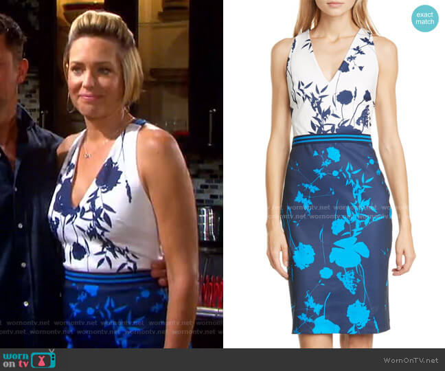 Ted Baker Tilliai Bluebell Body-Con Dress worn by Nicole Walker (Arianne Zucker) on Days of our Lives