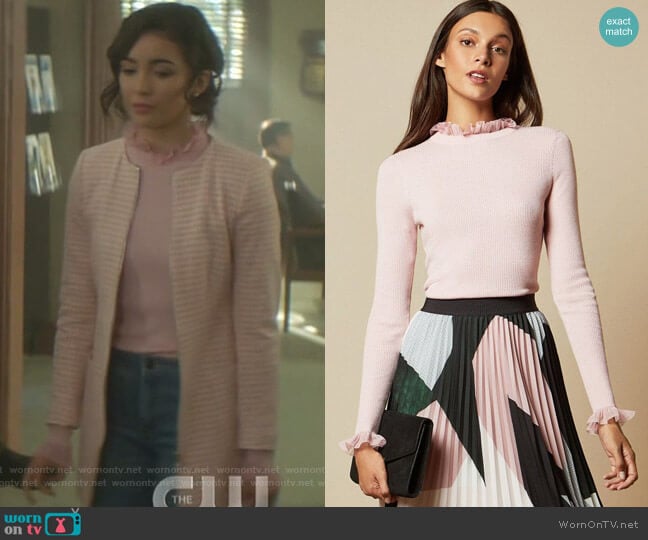 Ted Baker Dvana Sweater worn by Bess (Maddison Jaizani) on Nancy Drew